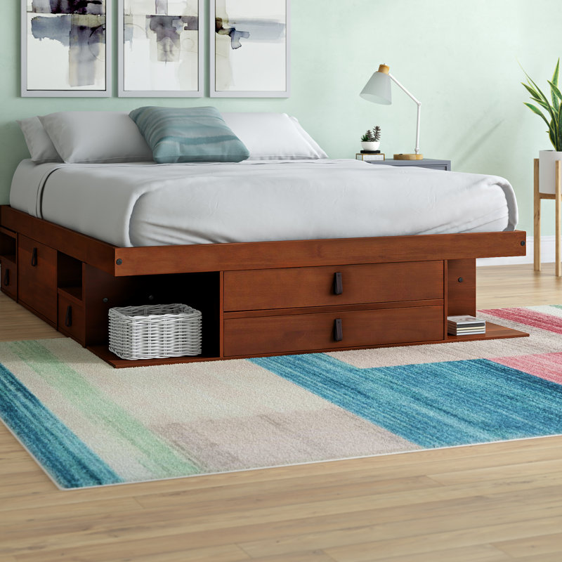 Latitude Run Pharr Solid Wood Low Profile Storage Platform Bed